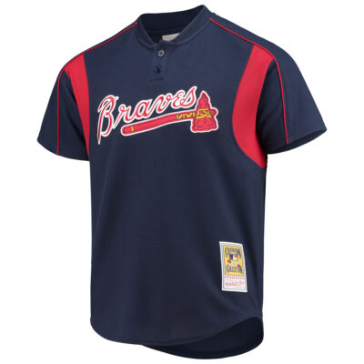Alternative view of Chipper Jones Atlanta Braves Navy Cooperstown Collection Jersey - All Stitched