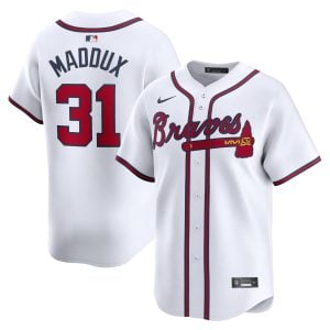 Greg Maddux Atlanta Braves White Home Limited Jersey - All Stitched