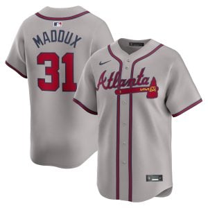Greg Maddux Atlanta Braves Grey Road Limited Jersey - All Stitched