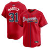 Greg Maddux Atlanta Braves Red Alternate Limited Jersey - All Stitched