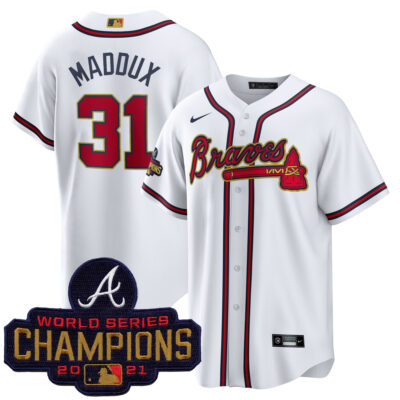 Greg Maddux Atlanta Braves White 2022 Gold Program Jersey - All Stitched