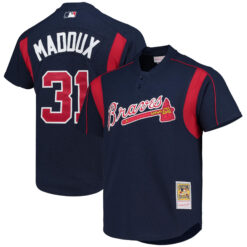 Greg Maddux Atlanta Braves Navy Cooperstown Collection Jersey - All Stitched