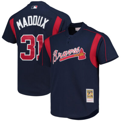 Greg Maddux Atlanta Braves Navy Cooperstown Collection Jersey - All Stitched