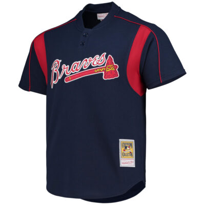 Alternative view of Greg Maddux Atlanta Braves Navy Cooperstown Collection Jersey - All Stitched