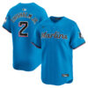 Jazz Chisholm Jr Miami Marlins Blue Alternate Limited Jersey - All Stitched