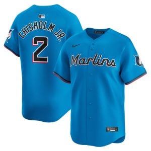 Jazz Chisholm Jr Miami Marlins Blue Alternate Limited Jersey - All Stitched