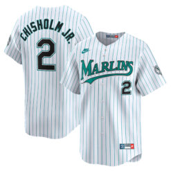 Jazz Chisholm Jr Miami Marlins White Cooperstown Limited Jersey - All Stitched