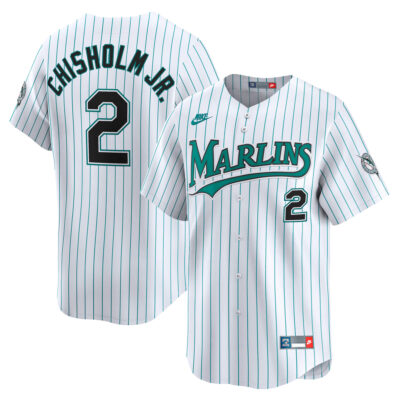 Jazz Chisholm Jr Miami Marlins White Cooperstown Limited Jersey - All Stitched