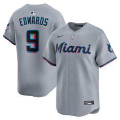 Xavier Edwards Miami Marlins Grey Road Limited Jersey - All Stitched