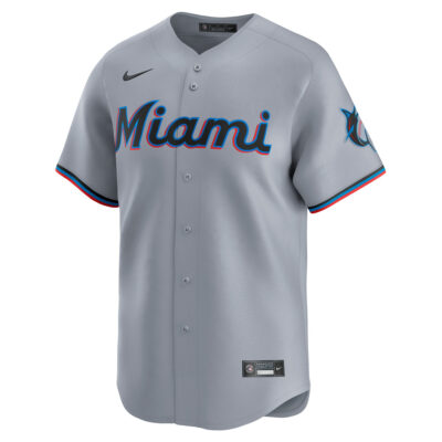 Alternative view of Xavier Edwards Miami Marlins Grey Road Limited Jersey - All Stitched