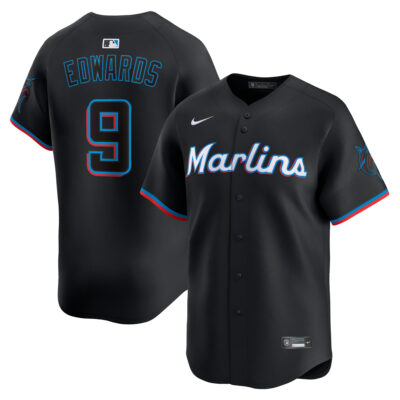 Xavier Edwards Miami Marlins Black Alternate Limited Jersey - All Stitched