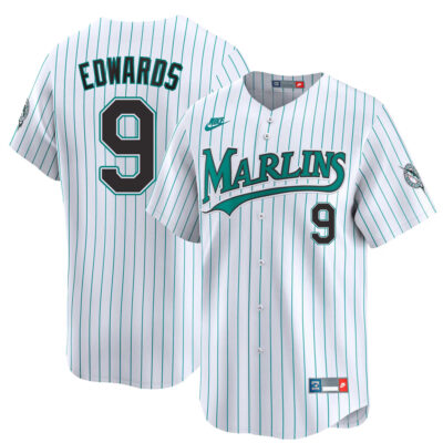 Xavier Edwards Miami Marlins White Cooperstown Limited Jersey - All Stitched