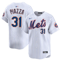 Mike Piazza New York Mets White Home Limited Jersey - All Stitched