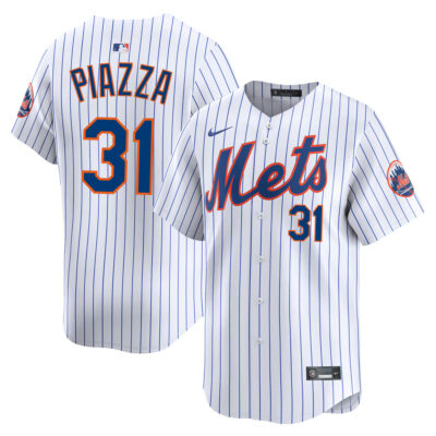 Mike Piazza New York Mets White Home Limited Jersey - All Stitched