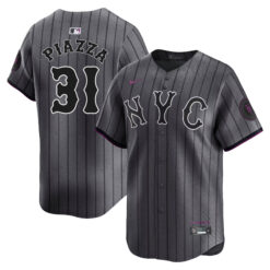 Mike Piazza New York Mets Dark Grey City Connect Limited Jersey - All Stitched