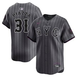 Mike Piazza New York Mets Dark Grey City Connect Limited Jersey - All Stitched