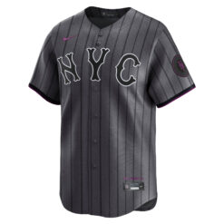 Alternative view of Mike Piazza New York Mets Dark Grey City Connect Limited Jersey - All Stitched