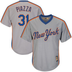 Mike Piazza New York Mets Grey Cooperstown Collection Jersey - All Stitched