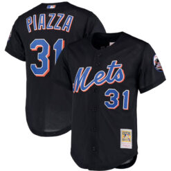 Mike Piazza New York Mets Black Cooperstown Collection Jersey - All Stitched