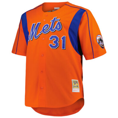 Alternative view of Mike Piazza New York Mets Orange Cooperstown Collection Jersey - All Stitched