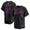 Francisco Lindor New York Mets Black Alternate Limited Jersey - All Stitched