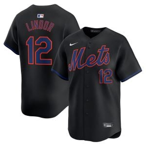 Francisco Lindor New York Mets Black Alternate Limited Jersey - All Stitched