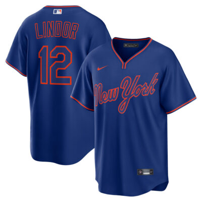 Francisco Lindor New York Mets Royal Blue Alternate Limited Jersey - All Stitched
