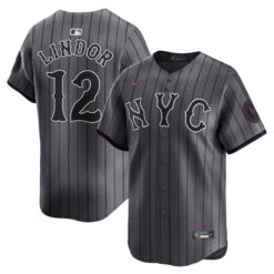 Francisco Lindor New York Mets Dark Grey City Connect Limited Jersey - All Stitched