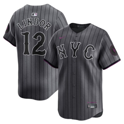 Francisco Lindor New York Mets Dark Grey City Connect Limited Jersey - All Stitched