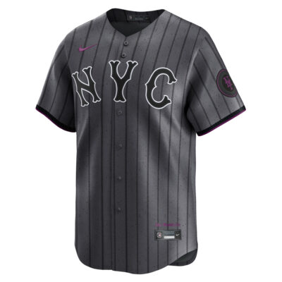 Alternative view of Francisco Lindor New York Mets Dark Grey City Connect Limited Jersey - All Stitched