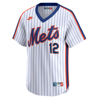 Alternative view of Francisco Lindor New York Mets White Cooperstown Collection Limited Jersey - All Stitched
