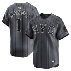 Jeff McNeil New York Mets Dark Grey City Connect Limited Jersey - All Stitched