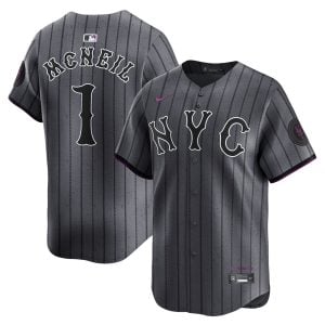 Jeff McNeil New York Mets Dark Grey City Connect Limited Jersey - All Stitched
