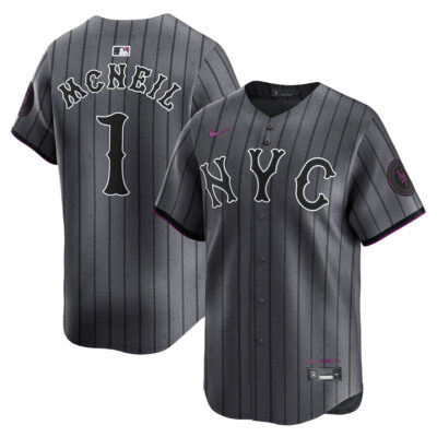 Jeff McNeil New York Mets Dark Grey City Connect Limited Jersey - All Stitched