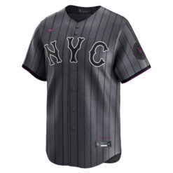 Alternative view of Jeff McNeil New York Mets Dark Grey City Connect Limited Jersey - All Stitched