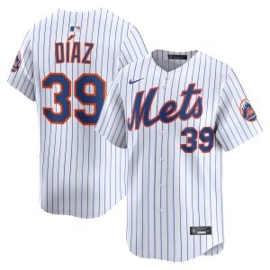 Edwin Diaz New York Mets White Home Limited Jersey - All Stitched