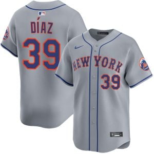 Edwin Diaz New York Mets Grey Road Limited Jersey - All Stitched