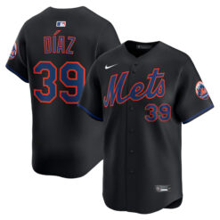 Edwin Diaz New York Mets Black Alternate Limited Jersey - All Stitched