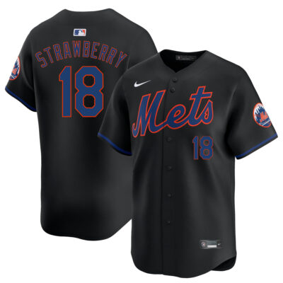 Darryl Strawberry New York Mets Black Alternate Limited Jersey - All Stitched