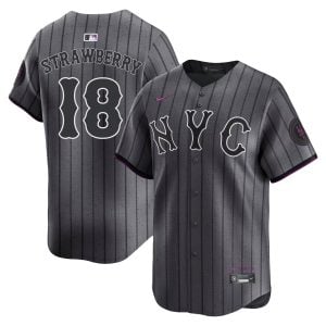Darryl Strawberry New York Mets Dark Grey City Connect Limited Jersey - All Stitched