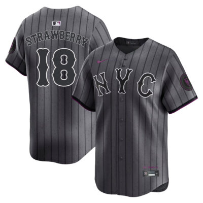 Darryl Strawberry New York Mets Dark Grey City Connect Limited Jersey - All Stitched