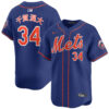 Kodai Senga Kanji New York Mets Royal Blue Alternate Limited Jersey - All Stitched