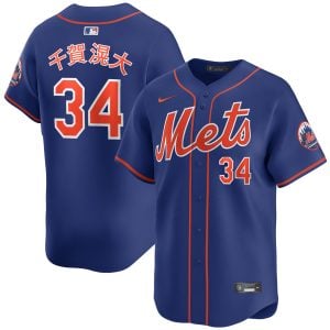 Kodai Senga Kanji New York Mets Royal Blue Alternate Limited Jersey - All Stitched