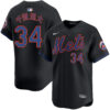 Kodai Senga Kanji New York Mets Black Alternate Limited Jersey - All Stitched