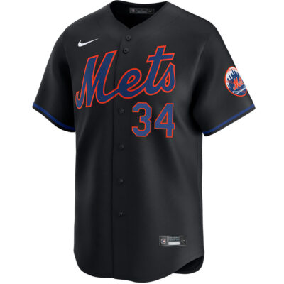 Alternative view of Kodai Senga Kanji New York Mets Black Alternate Limited Jersey - All Stitched