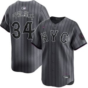 Kodai Senga Kanji New York Mets Dark Grey City Connect Limited Jersey - All Stitched