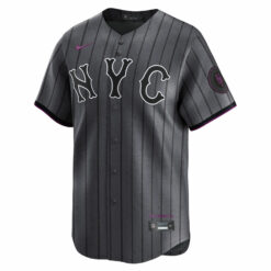 Alternative view of Kodai Senga Kanji New York Mets Dark Grey City Connect Limited Jersey - All Stitched