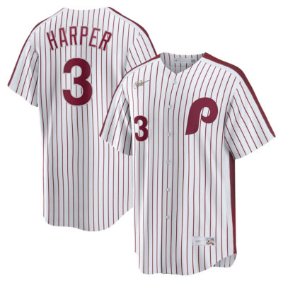 Bryce Harper Philadelphia Phillies White Cooperstown Limited Jersey - All Stitched