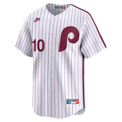 Alternative view of JT Realmuto Philadelphia Phillies White Cooperstown Limited Jersey - All Stitched