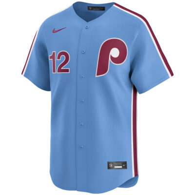 Alternative view of Kyle Schwarber Philadelphia Phillies Light Blue Alternate Limited Jersey - All Stitched